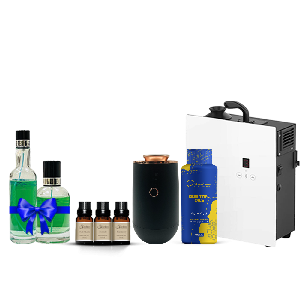 Al Rafahia package<br> Aroma diffuser, 480ml fragrance oil, car aroma diffuser kit, car oils kit and 2 free gifts