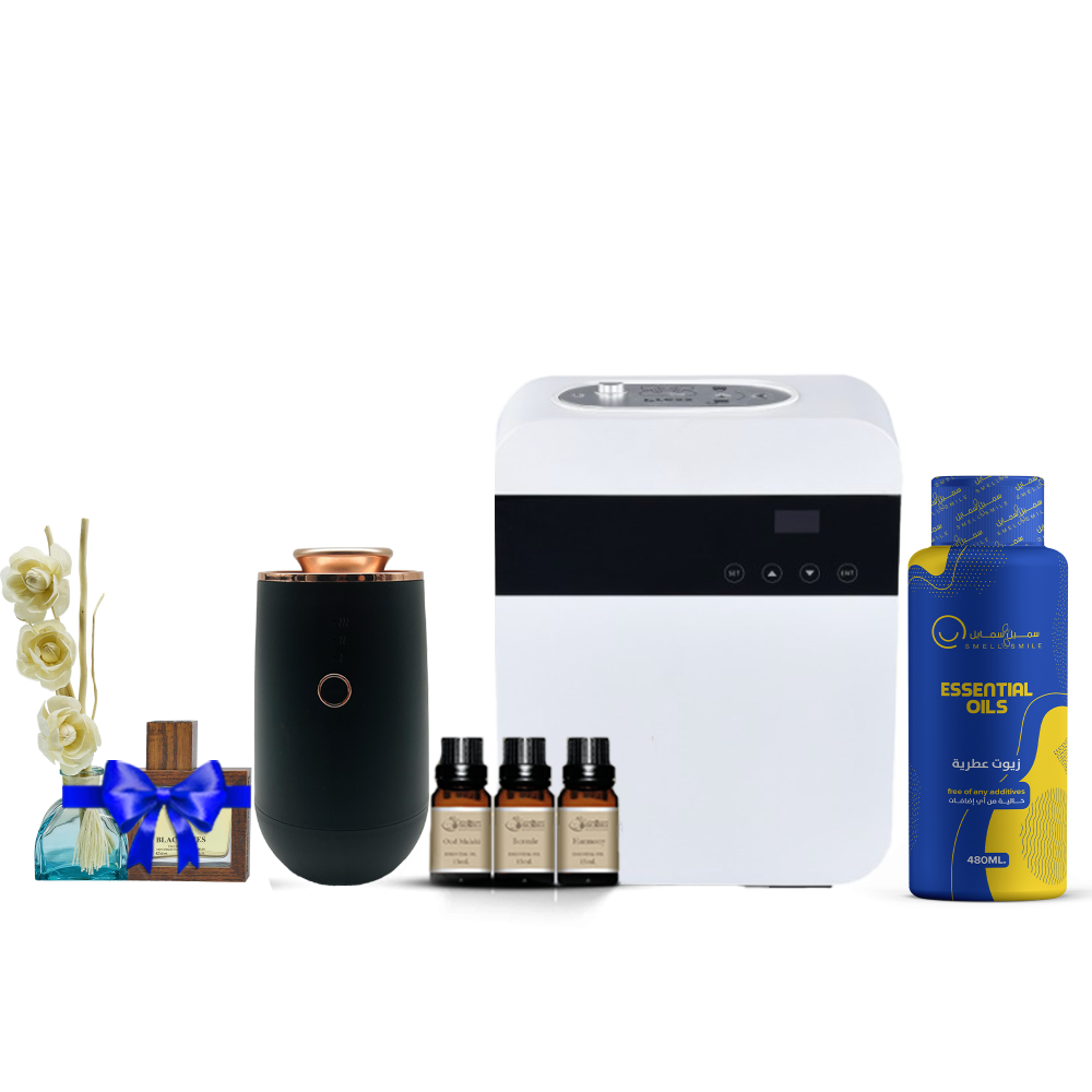 Al Sa'ada package<br> Aroma diffuser, 480ml fragrance oil, car aroma diffuser, car oils kit and 2 free gifts